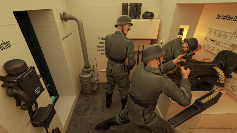 MG-Schartenstand Besatzung im Inneren