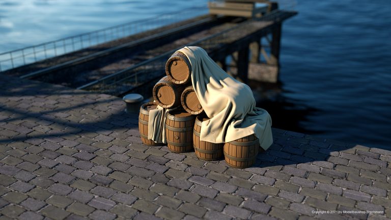 Weinfässer mit Abdeckung